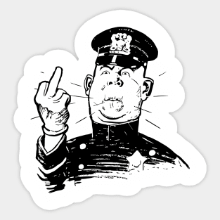 Policemen show middlefinger Sticker